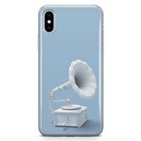 Apple iPhone X Kılıf Gramofon Arka Kapak Koruma Desenli Full Koruyucu