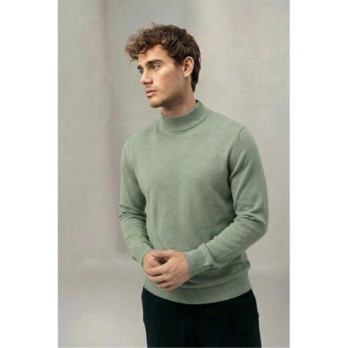 Fincher Yarım Balıkçı Fit Kalıp Boğazlı Erkek Kazak - Yeşil