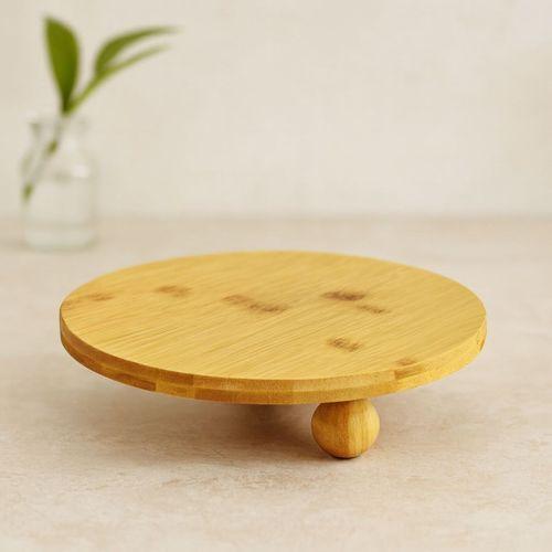 Bambu Sunum Tahtası Yuvarlak 24.5 cm - 3 Ayaklı
