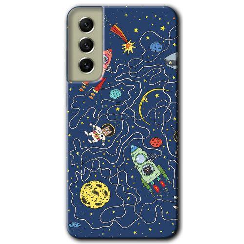 Samsung Galaxy S21 FE Kılıf HD Desen Baskılı Arka Kapak - Kedi Galaksi