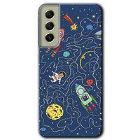 Samsung Galaxy S21 FE Kılıf HD Desen Baskılı Arka Kapak - Kedi Galaksi