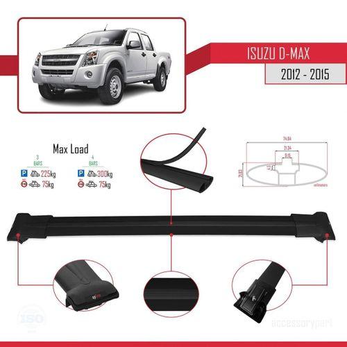 Isuzu D-Max 2012-2015 Arası ile uyumlu FLY Model Ara Atkı Tavan Barı SİYAH 3 ADET BAR