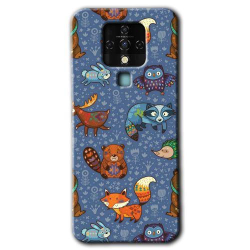 MRCİLETİSİM Tecno Camon 16 Kılıf HD Desen Baskılı Arka Kapak+Temperli Cam - Animals Funny