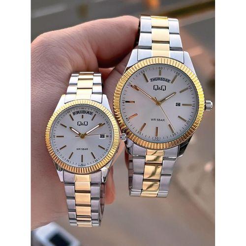 Q&Q Çelik Kordon 2 Yıl Garantili 3 Atm Suya Dayanıklı Sevgili Ve Ciftlere Özel Kol Saati QQ.CF001.3