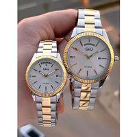 Q&Q Çelik Kordon 2 Yıl Garantili 3 Atm Suya Dayanıklı Sevgili Ve Ciftlere Özel Kol Saati QQ.CF001.3