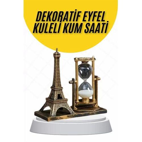 Dekoratif Eyfel Kulesi Ve Kum Saati Vintage Tarzı Masa Süsü Biblo