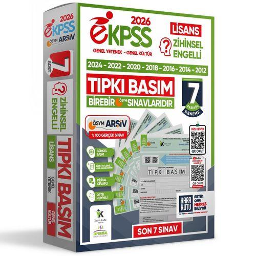 2026 EKPSS Lisans Zihinsel Engelli ÖSYM Çıkmış Soru Tıpkı Basım 7li Kitapçık TG Deneme Paketi