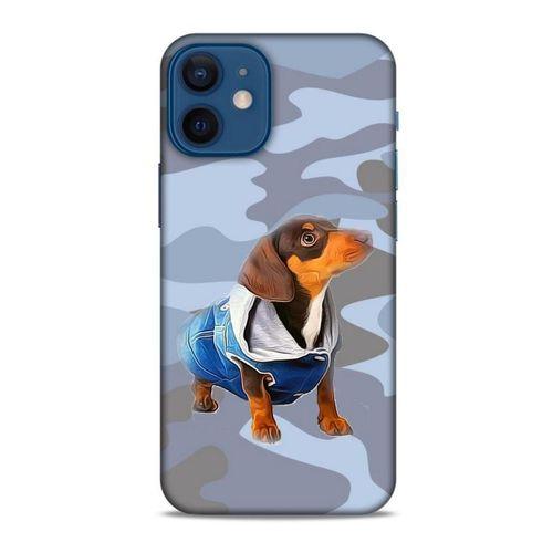 Apple iPhone 12 Mini Kılıf Köpek Kıyafetleri (50) Shockproof Kılıf Dakhund Puf Mont