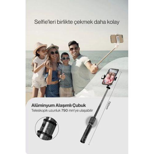Led Işıklı Selfie Çubuğu Bluetooth Kumandalı Kablosuz Tripot Selfie Monopod Selfie Stick (beyaz)