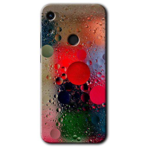 Honor 8A Kılıf HD Desen Baskılı Arka Kapak + Temperli Cam - Wet Bubbles