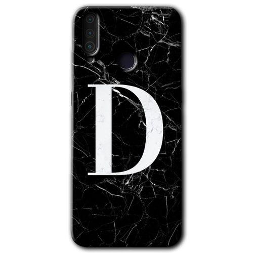 General Mobile GM 10 HD Baskılı Kılıf + 9D Tam Ekran Koruyucu - Siyah Mermer Desenli D Harfi