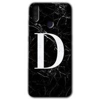General Mobile GM 10 HD Baskılı Kılıf + 9D Tam Ekran Koruyucu - Siyah Mermer Desenli D Harfi