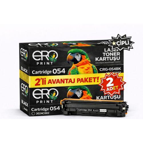 Canon CRG 054 Siyah Muadil Toner - 1500 Sayfalık Çipli Toner - 2'li Avantaj Paket