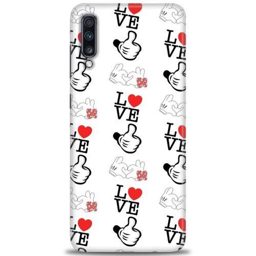 Samsung Galaxy A70 Kılıf HD Baskılı Kılıf - Love Mickey + Tam Ekran Koruyucu