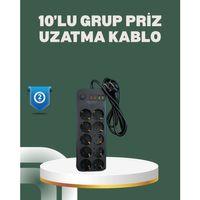 Termal Koruma Sistemli Usb Type-c 10’lu Grup Priz 2m 2500w Güç Kapasiteli