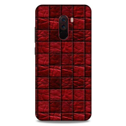 Xiaomi Pocophone F1 Kılıf Patchwork (12) Koruyucu Silikon Kırmızı Bordo