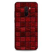Xiaomi Pocophone F1 Kılıf Patchwork (12) Koruyucu Silikon Kırmızı Bordo
