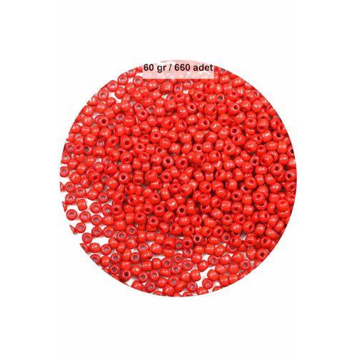 Koyu Turuncu Renk 4 mm Yaklaşık 660 adet / 60 gram Cam Boncuk Oya Yazma Bileklik ve Kolye