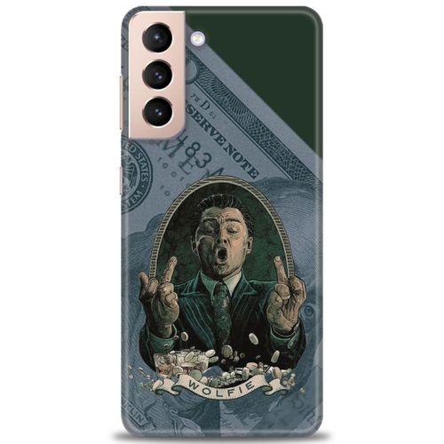 Samsung Galaxy S21 Kılıf HD Baskılı Kılıf - Dolar + Tam Ekran Koruyucu