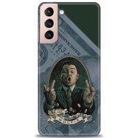 Samsung Galaxy S21 Kılıf HD Baskılı Kılıf - Dolar + Tam Ekran Koruyucu