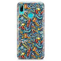 Huawei Y9 2019 Kılıf Deniz Sporları Doodle Arka Kapak Koruma Desenli Full Koruyucu