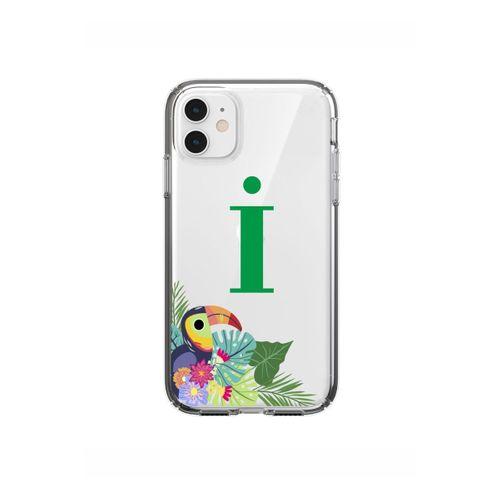 Yeşil Papağan İ Harfli iPhone 11 Şeffaf Kılıf