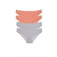 4 adet Süper Eko Set Likralı Kadın Slip Külot Pudra Gri