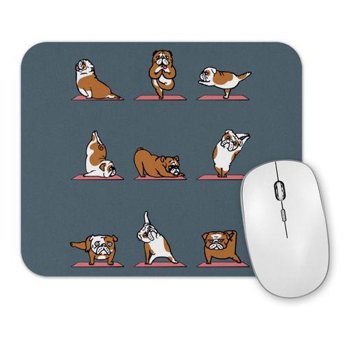 Bulldog Yoga Pug Köpek Mouse Pad