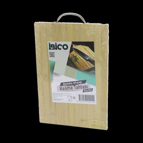 Bambu Ahşap Kesme Tahtası 22x32x1.7 cm (Metal Kulplu)
