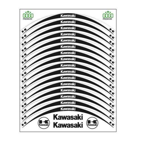 SEVGENT Skm Beyaz Siyah Kawasaki Uyumlu Reflektörlü 1 Set Jant Şeridi