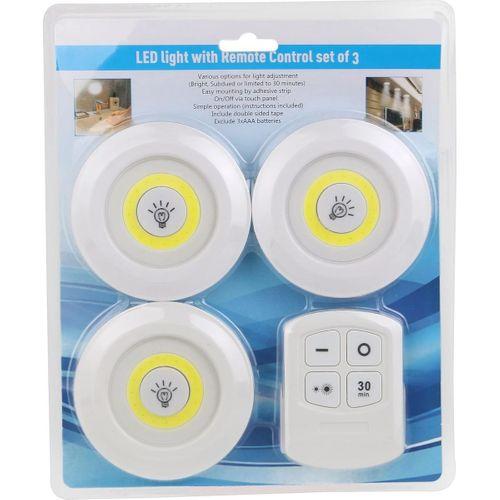 Uzaktan Kumandalı Yapışkanlı 3'lü Led Spot Lamba