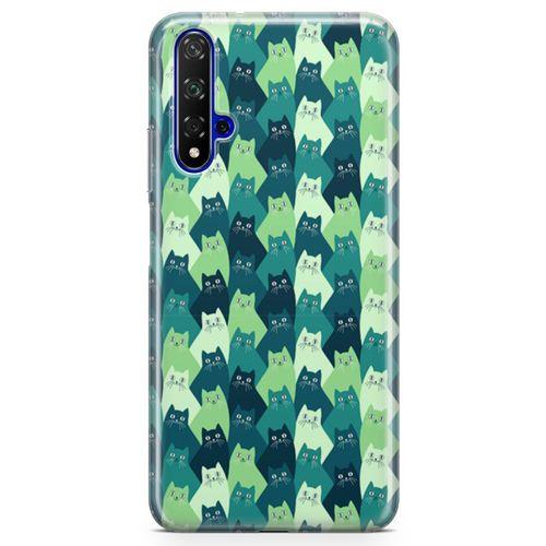 Honor View 20 Kılıf Birmanya Kedileri Arka Kapak Koruma Desenli Full Koruyucu