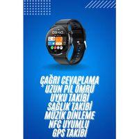 Amoled Ekran Metal Deri Silikon Kordonlu Uyku Ve Sağlık Takibi