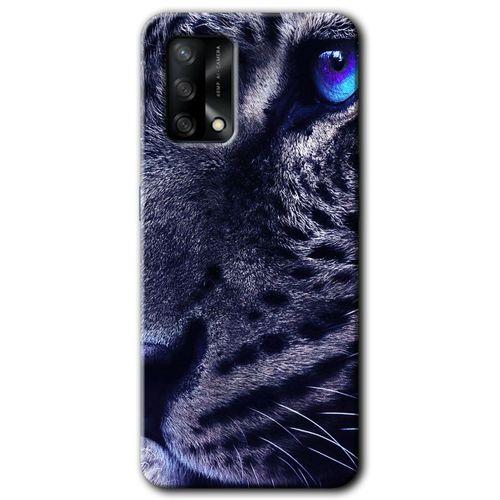 OPPO Oppo A74 Kılıf HD Desen Baskılı Arka Kapak + Temperli Cam - Kaplan