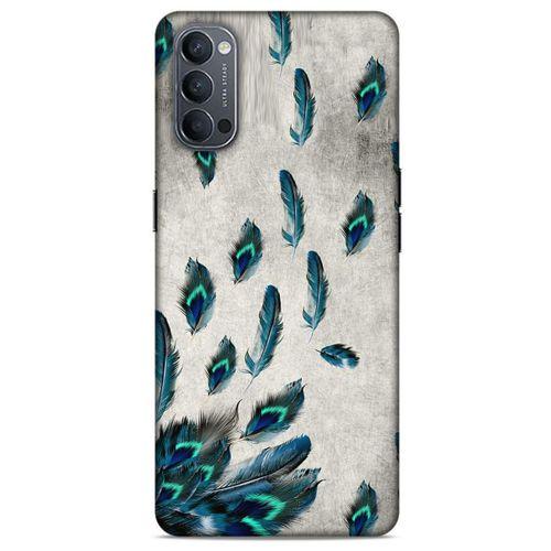Oppo Reno 4 Kılıf Desenli Özel Seri Tüyler (16) Kalın Kılıf