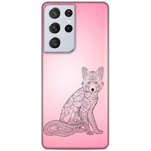 Lopard Samsung Galaxy S21 Ultra Uyumlu Kılıf Tattoo's (42) Rugged Armor Kılıf Pembe Dövme