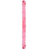 Çift Taraflı Esnek Dildo 34 cm – Gerçekçi Dokulu Kırmızı Renk