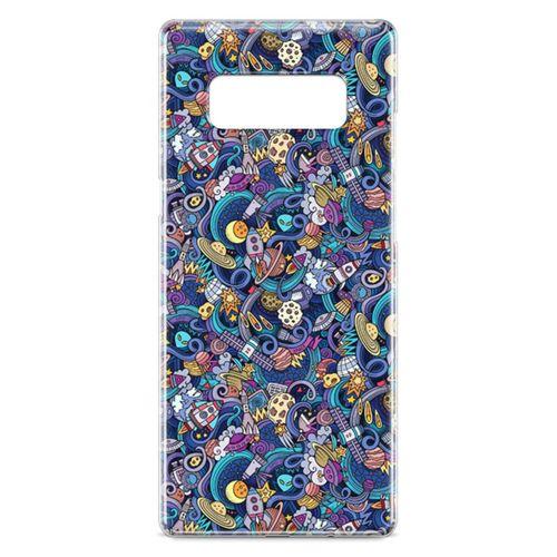 Samsung Galaxy Note 8 Kılıf Space Doodle Arka Kapak Koruma Desenli Full Koruyucu