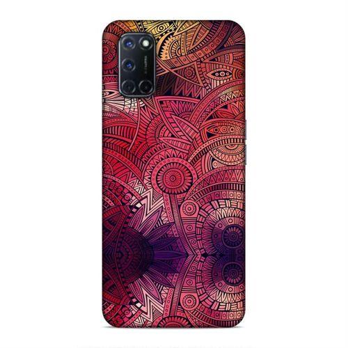 Oppo A72 Kılıf Kirmizi Pembe Motifler Arka Kapak Silikon Koruma Full Koruyucu