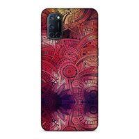 Oppo A72 Kılıf Kirmizi Pembe Motifler Arka Kapak Silikon Koruma Full Koruyucu