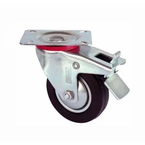 Servis Tekeri - Tablalı Frenli Siyah Döner - Çap 80 Mm