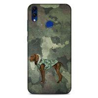 Huawei Honor 8C Kılıf Köpek Kıyafetleri (49) Ultra Silikon Kılıf Kamuflaj Mont
