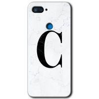 Xiaomi Mi 8 Lite Kılıf HD Desen Baskılı Arka Kapak - Beyaz Mermer Desenli C Harfi