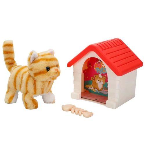 Eğitici Oyuncak  Sesli ve Hareketli Kulübeli Sevimli Peluş Kedi
