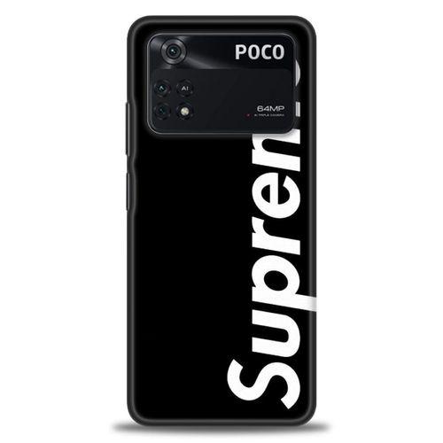 Xiaomi Poco M4 Pro 4G Kılıf HD Baskılı Kılıf - Supreme Siyah + Tam Ekran Koruyucu