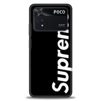 Xiaomi Poco M4 Pro 4G Kılıf HD Baskılı Kılıf - Supreme Siyah + Tam Ekran Koruyucu