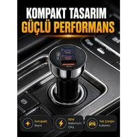 60w Araç İçi Hızlı Şarj Adaptörü Çift Usb-c Pd Ve Usb-a Qc3 0
