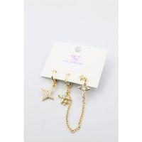 3'lü Kuzey Yıldızı Küpe - Altın