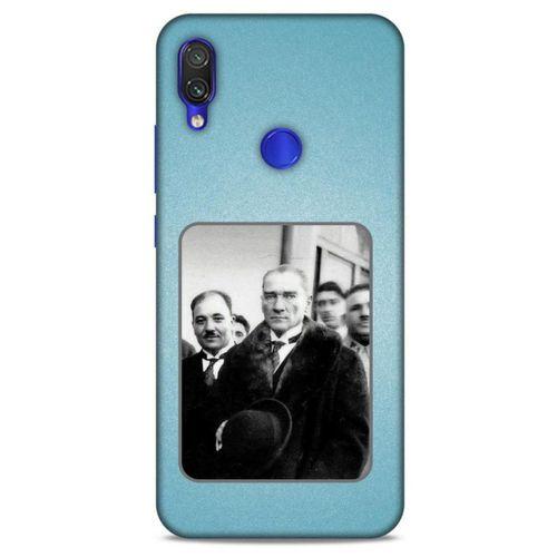Xiaomi Redmi Note 7 Kılıf Atatürk (34) Slim Armor Kılıf Açık Mavi