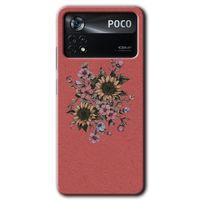 Poco x4 Pro Kılıf HD Desen Baskılı Arka Kapak - Retro Çiçek + Kırılmaz Cam